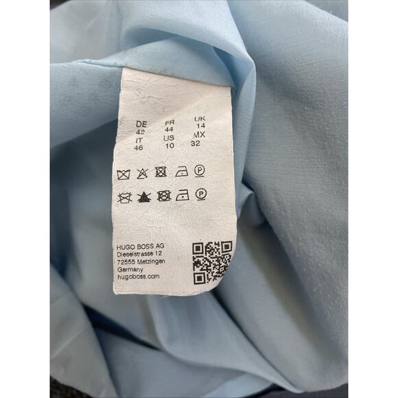 Hugo Boss Dress Sheath Dalanis V Neck Sleeveless Windowpane Check Wool Silk 10 M - Picture 8 of 10